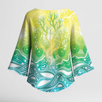 Australia NAIDOC Week Kimono Sleeve Blouse Eternal Spirit Tree Pastel Gradient
