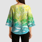 Australia NAIDOC Week Kimono Sleeve Blouse Eternal Spirit Tree Pastel Gradient