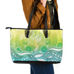 Australia NAIDOC Week Leather Tote Bag Eternal Spirit Tree Pastel Gradient