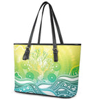 Australia NAIDOC Week Leather Tote Bag Eternal Spirit Tree Pastel Gradient