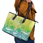 Australia NAIDOC Week Leather Tote Bag Eternal Spirit Tree Pastel Gradient