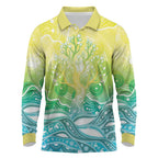 Australia NAIDOC Week Long Sleeve Polo Shirt Eternal Spirit Tree Pastel Gradient