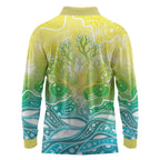 Australia NAIDOC Week Long Sleeve Polo Shirt Eternal Spirit Tree Pastel Gradient