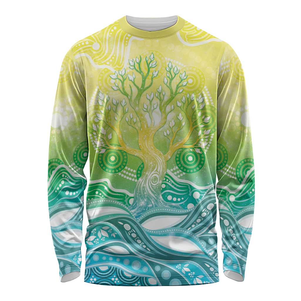 Australia NAIDOC Week Long Sleeve Shirt Eternal Spirit Tree Pastel Gradient