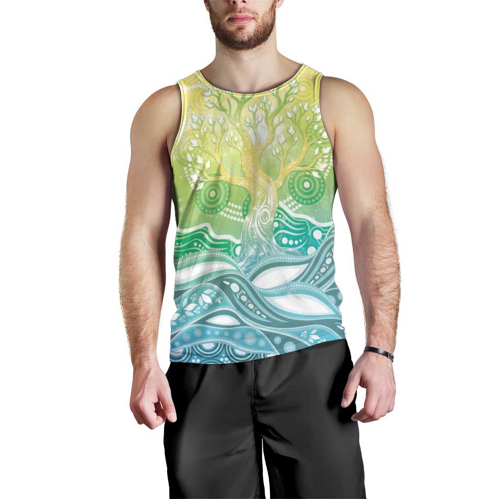 Australia NAIDOC Week Men Tank Top Eternal Spirit Tree Pastel Gradient