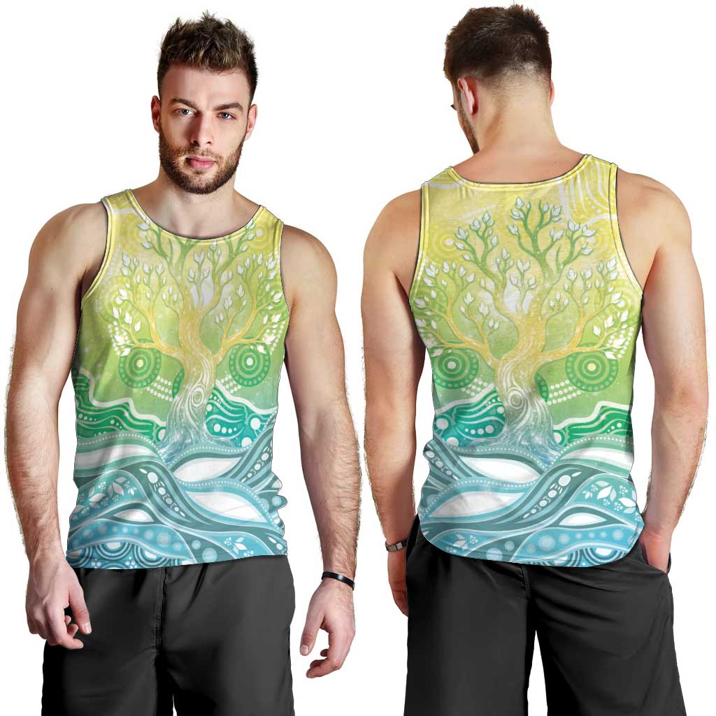 Australia NAIDOC Week Men Tank Top Eternal Spirit Tree Pastel Gradient