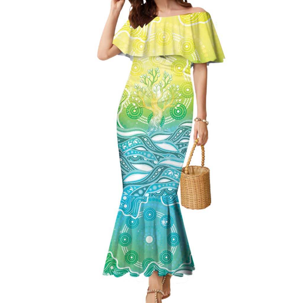 Australia NAIDOC Week Mermaid Dress Eternal Spirit Tree Pastel Gradient