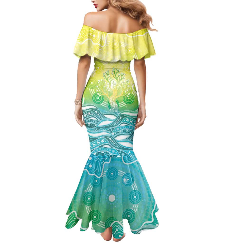 Australia NAIDOC Week Mermaid Dress Eternal Spirit Tree Pastel Gradient