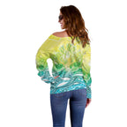 Australia NAIDOC Week Off Shoulder Sweater Eternal Spirit Tree Pastel Gradient