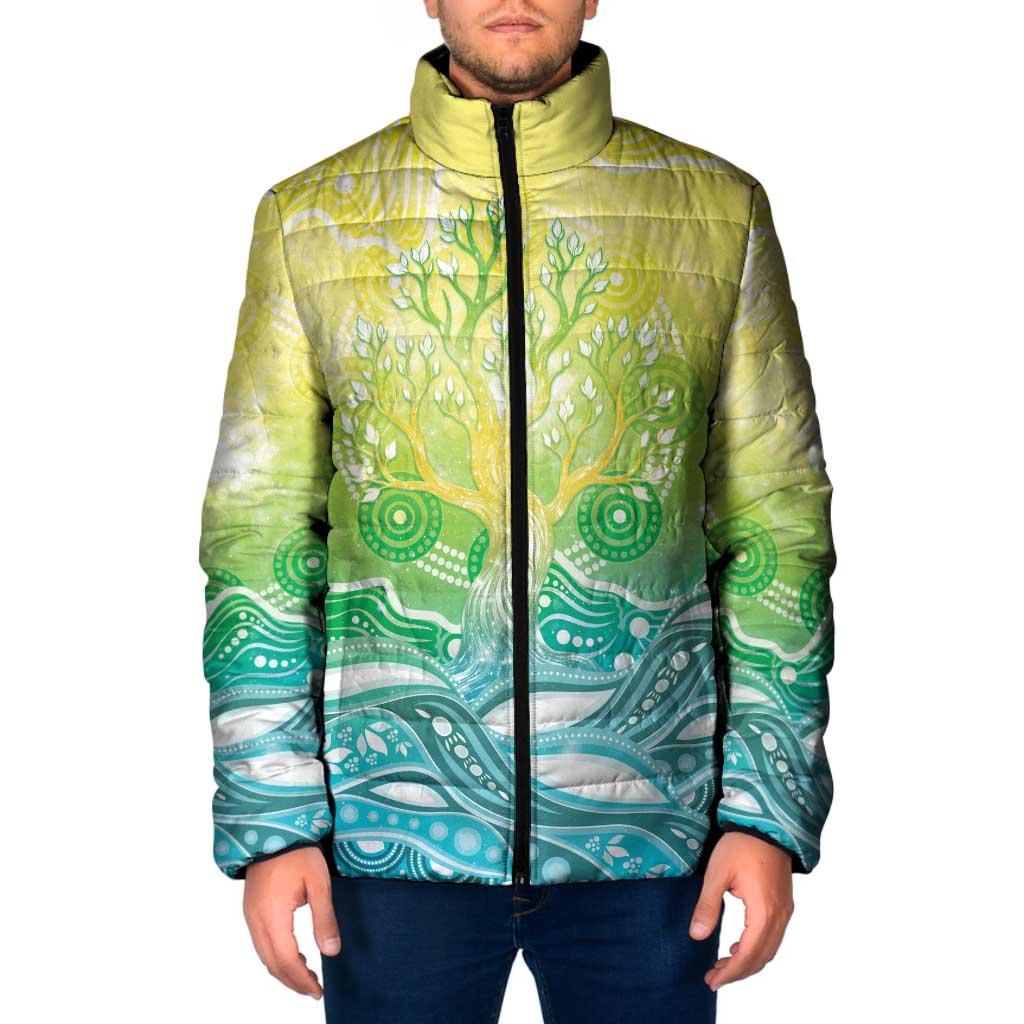 Australia NAIDOC Week Padded Jacket Eternal Spirit Tree Pastel Gradient