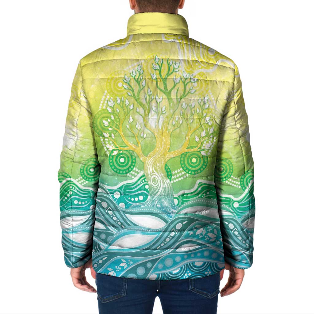 Australia NAIDOC Week Padded Jacket Eternal Spirit Tree Pastel Gradient