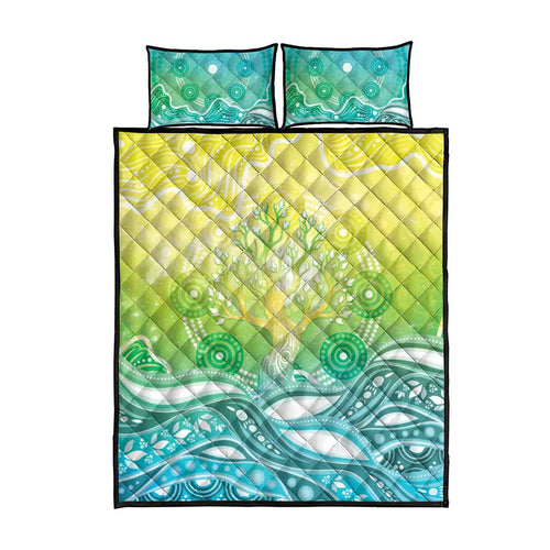 Australia NAIDOC Week Quilt Bed Set Eternal Spirit Tree Pastel Gradient