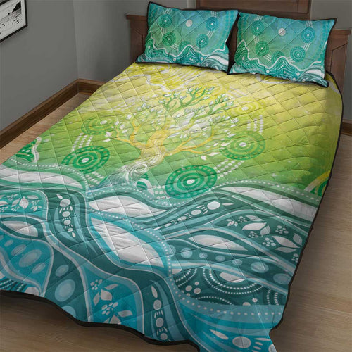 Australia NAIDOC Week Quilt Bed Set Eternal Spirit Tree Pastel Gradient