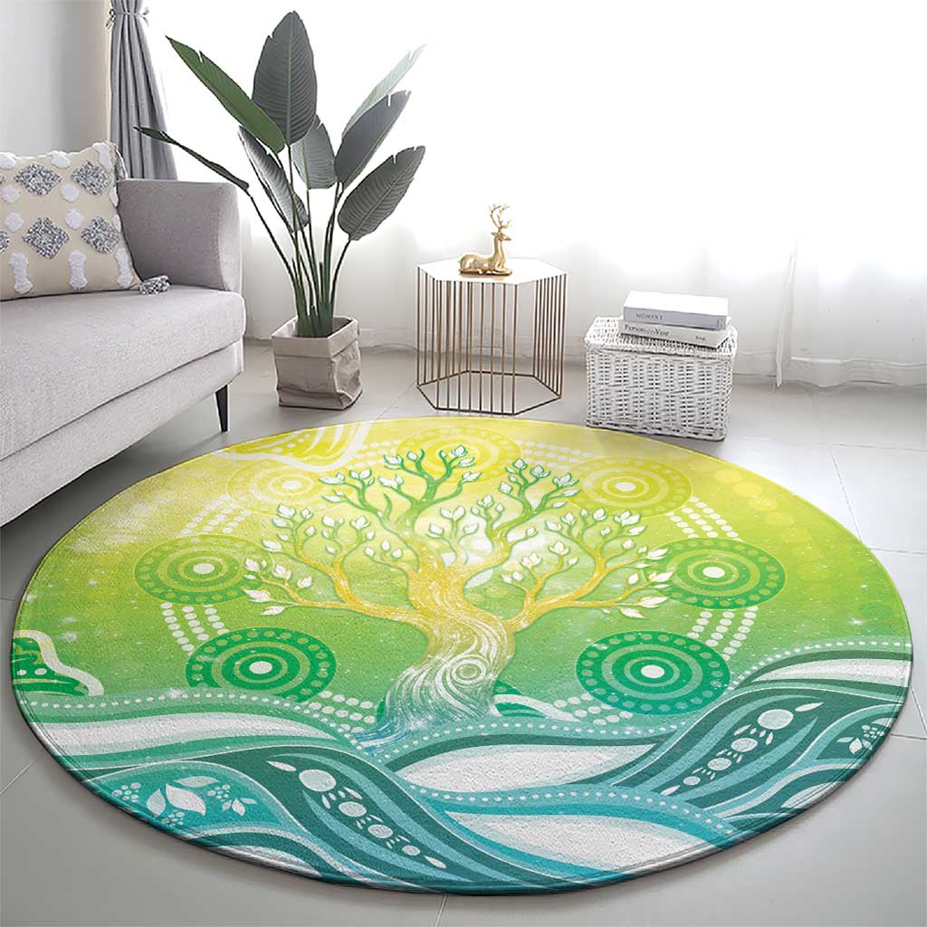 Australia NAIDOC Week Round Carpet Eternal Spirit Tree Pastel Gradient