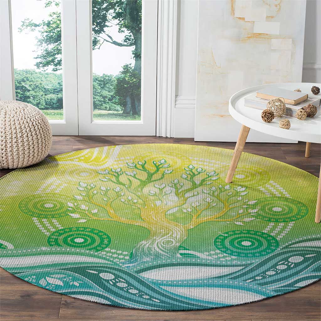 Australia NAIDOC Week Round Carpet Eternal Spirit Tree Pastel Gradient
