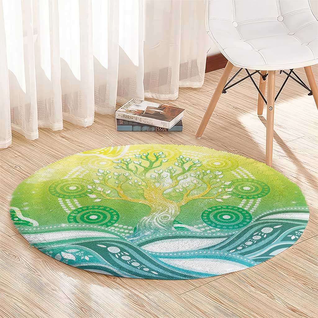 Australia NAIDOC Week Round Carpet Eternal Spirit Tree Pastel Gradient