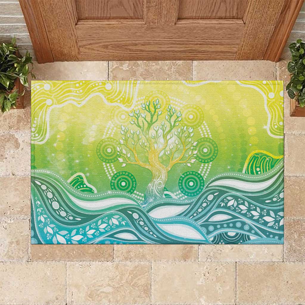 Australia NAIDOC Week Rubber Doormat Eternal Spirit Tree Pastel Gradient