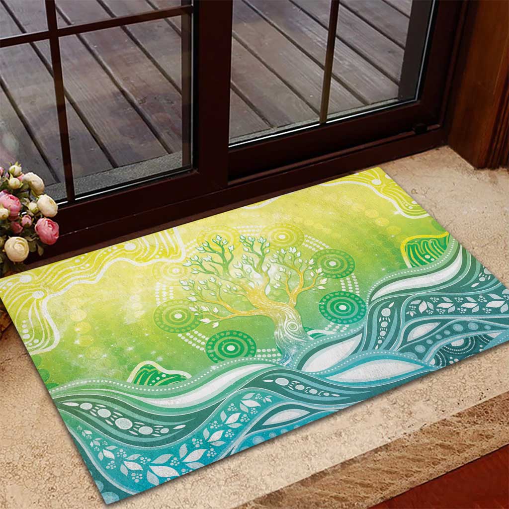 Australia NAIDOC Week Rubber Doormat Eternal Spirit Tree Pastel Gradient