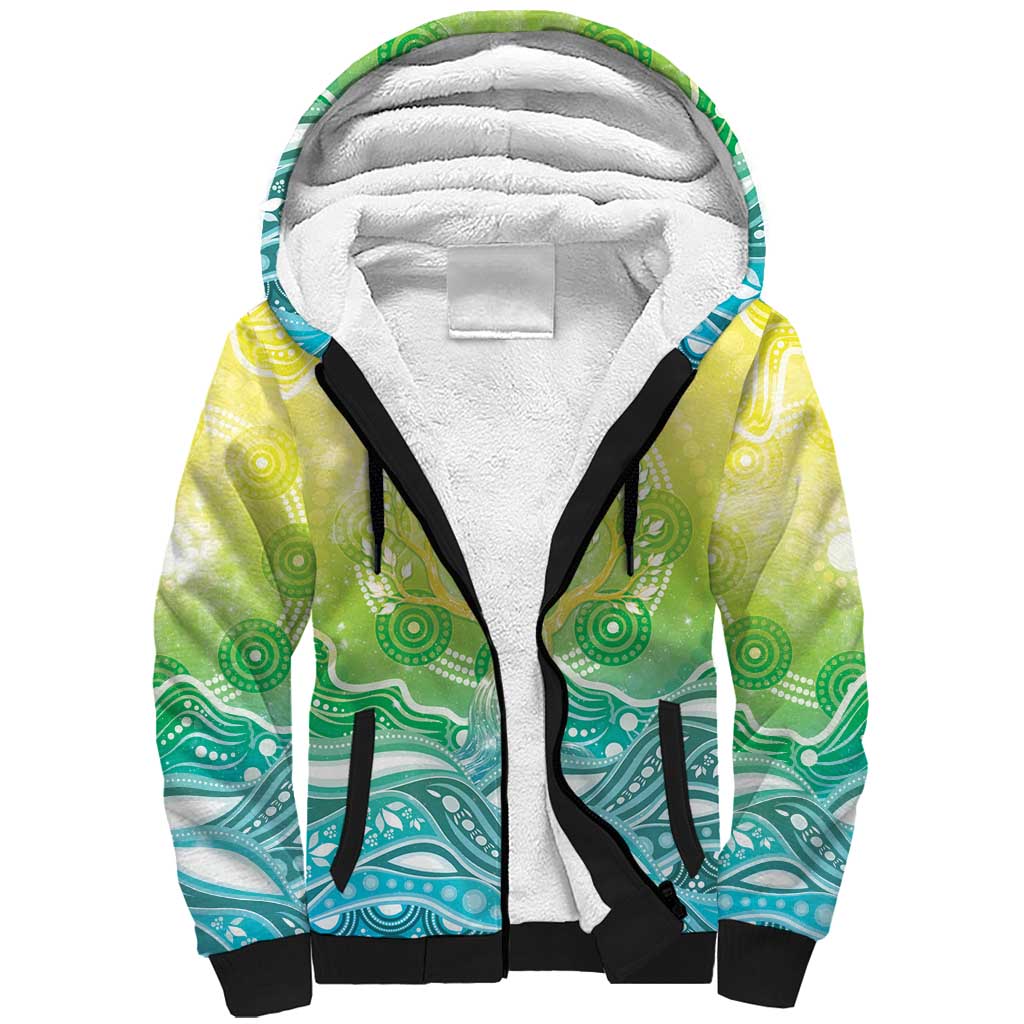 Australia NAIDOC Week Sherpa Hoodie Eternal Spirit Tree Pastel Gradient