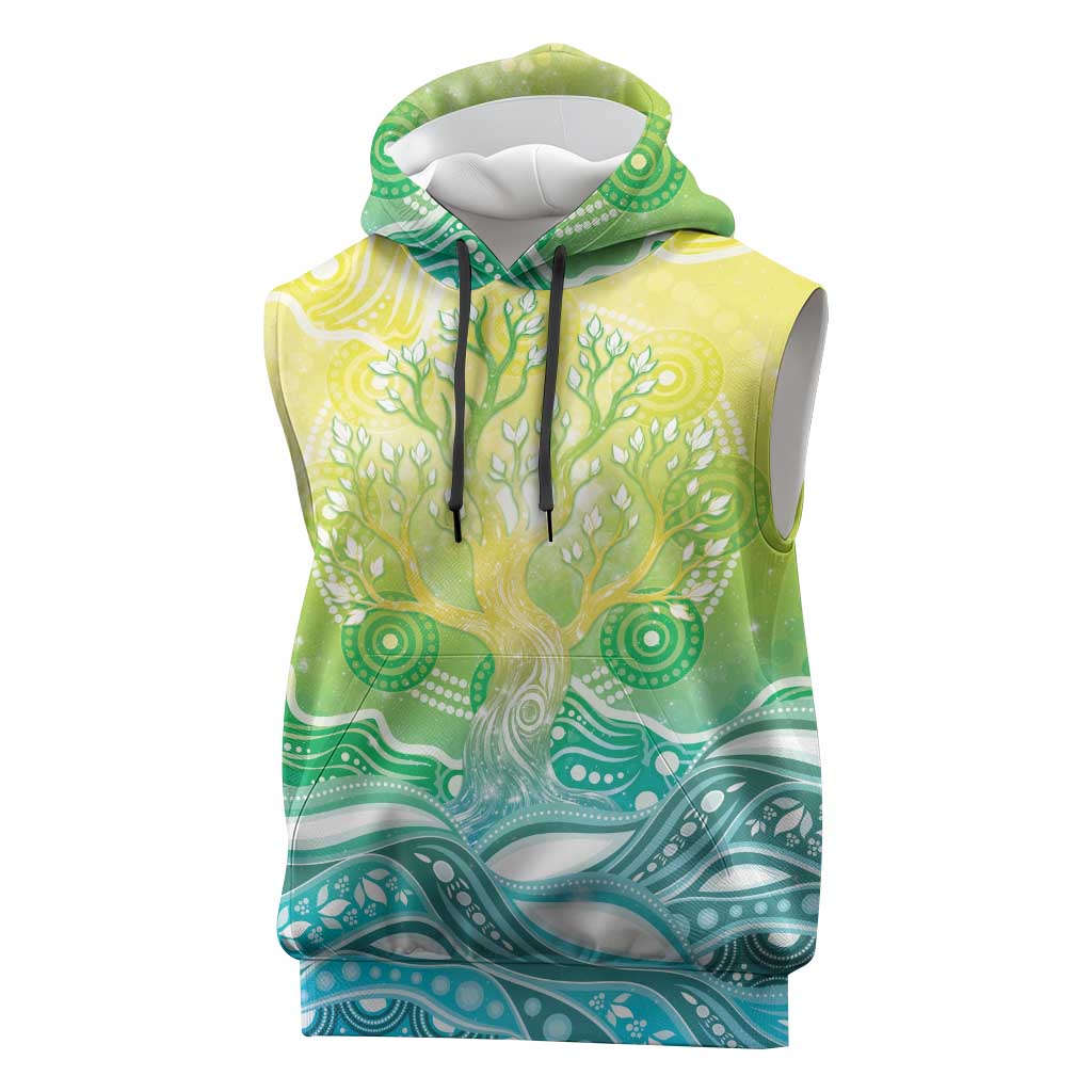 Australia NAIDOC Week Sleeveless Hoodie Eternal Spirit Tree Pastel Gradient