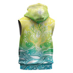 Australia NAIDOC Week Sleeveless Zip Hoodie Eternal Spirit Tree Pastel Gradient