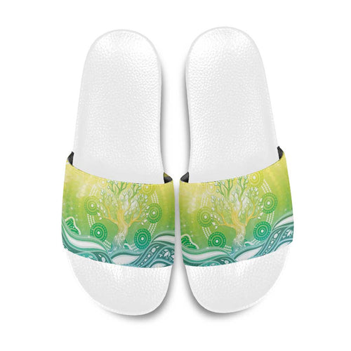 Australia NAIDOC Week Slide Sandals Eternal Spirit Tree Pastel Gradient