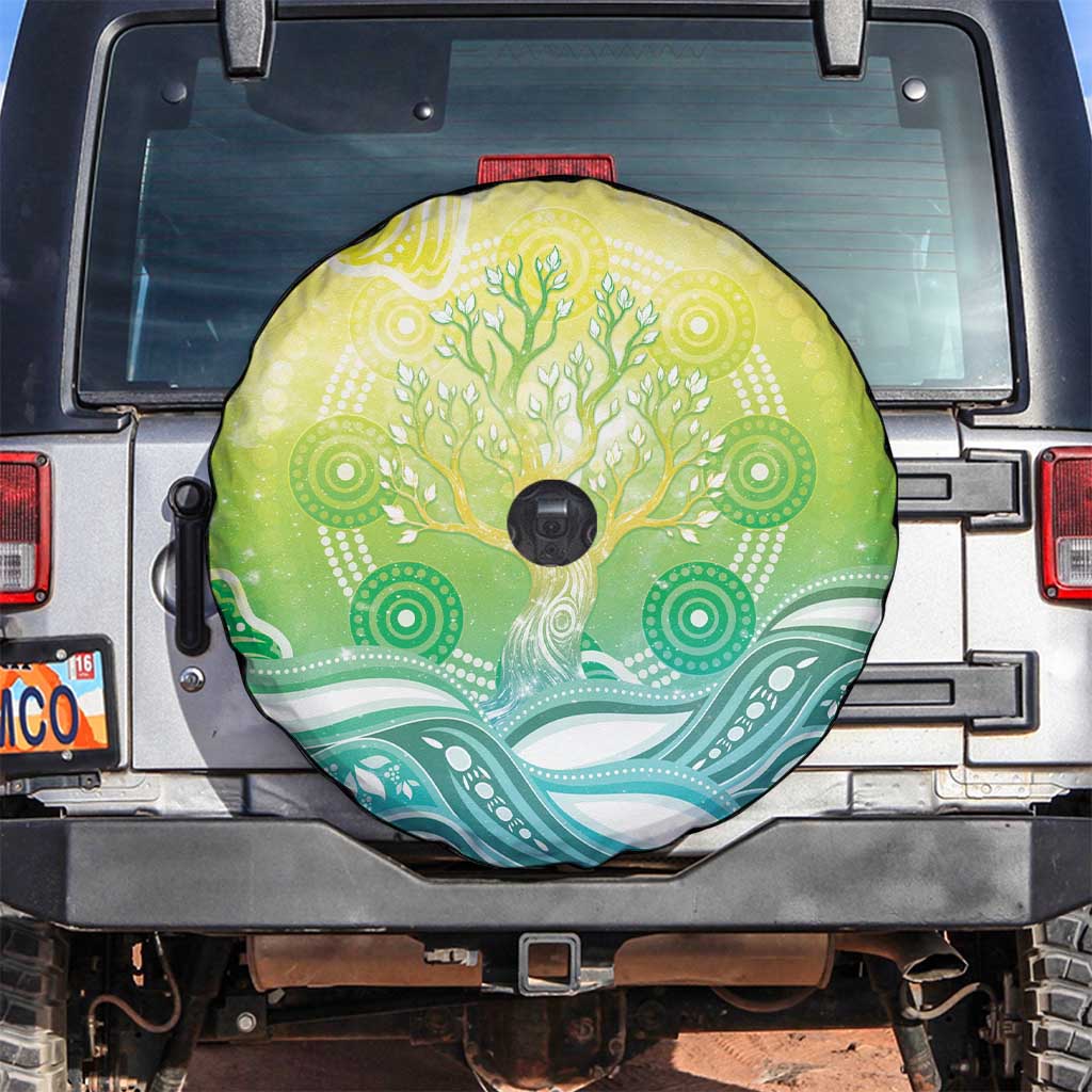 Australia NAIDOC Week Spare Tire Cover Eternal Spirit Tree Pastel Gradient