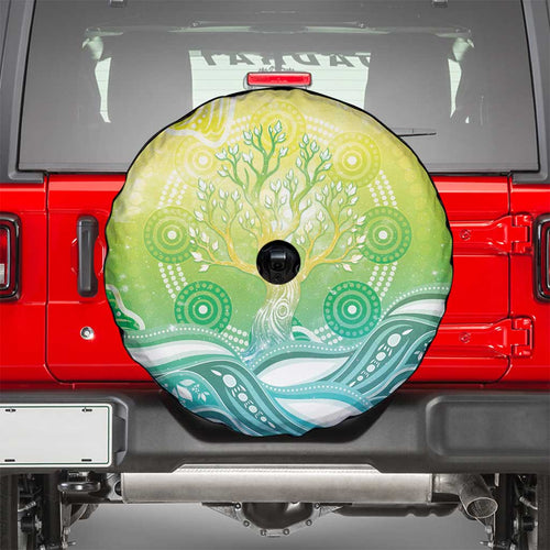 Australia NAIDOC Week Spare Tire Cover Eternal Spirit Tree Pastel Gradient
