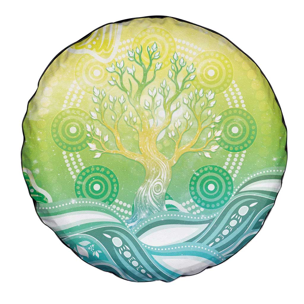Australia NAIDOC Week Spare Tire Cover Eternal Spirit Tree Pastel Gradient