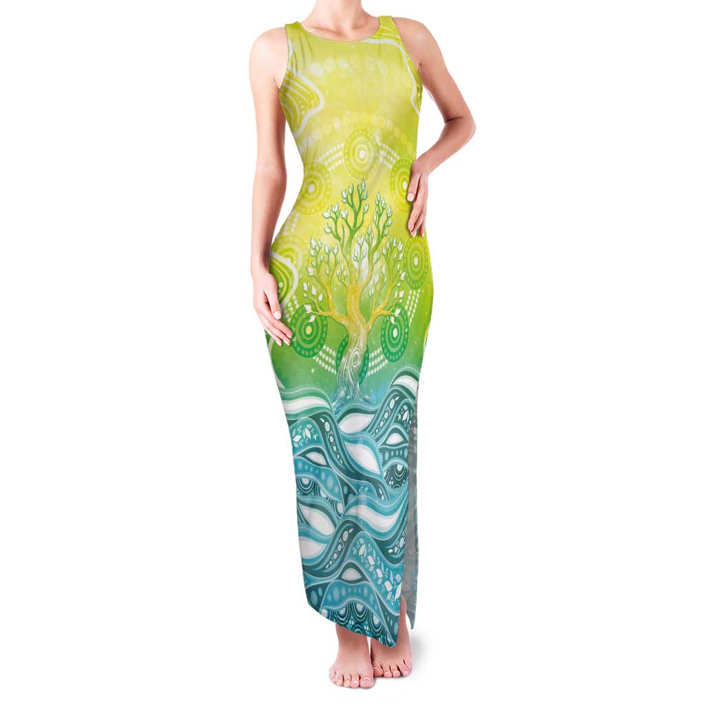 Australia NAIDOC Week Tank Maxi Dress Eternal Spirit Tree Pastel Gradient