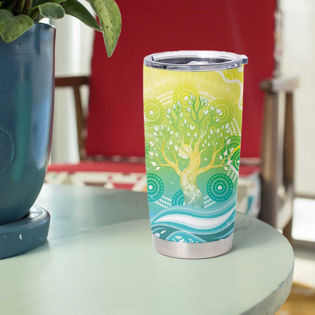 Australia NAIDOC Week Tumbler Cup Eternal Spirit Tree Pastel Gradient