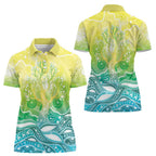 Australia NAIDOC Week Women Polo Shirt Eternal Spirit Tree Pastel Gradient