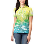 Australia NAIDOC Week Women Polo Shirt Eternal Spirit Tree Pastel Gradient