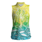 Australia NAIDOC Week Women Sleeveless Polo Shirt Eternal Spirit Tree Pastel Gradient