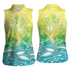Australia NAIDOC Week Women Sleeveless Polo Shirt Eternal Spirit Tree Pastel Gradient