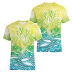 Australia NAIDOC Week Women V-Neck T-Shirt Eternal Spirit Tree Pastel Gradient