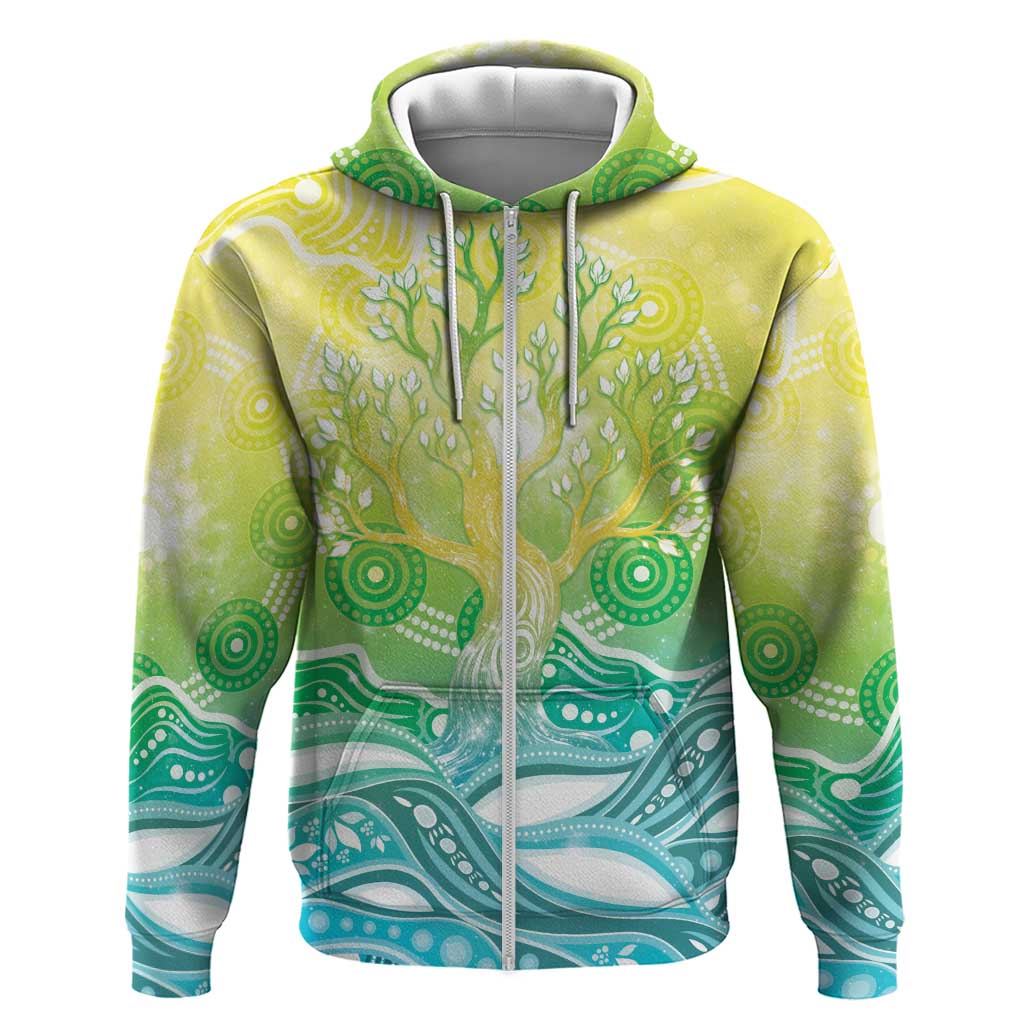 Australia NAIDOC Week Zip Hoodie Eternal Spirit Tree Pastel Gradient