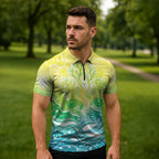 Australia NAIDOC Week Zipper Polo Shirt Eternal Spirit Tree Pastel Gradient
