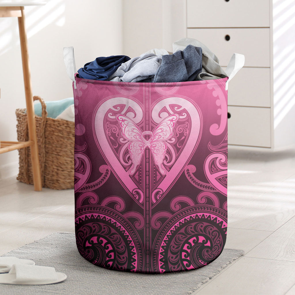 Aotearoa Breast Cancer Laundry Basket Maori Tribal Pattern