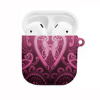 Aotearoa Breast Cancer AirPods Case Maori Tribal Pattern
