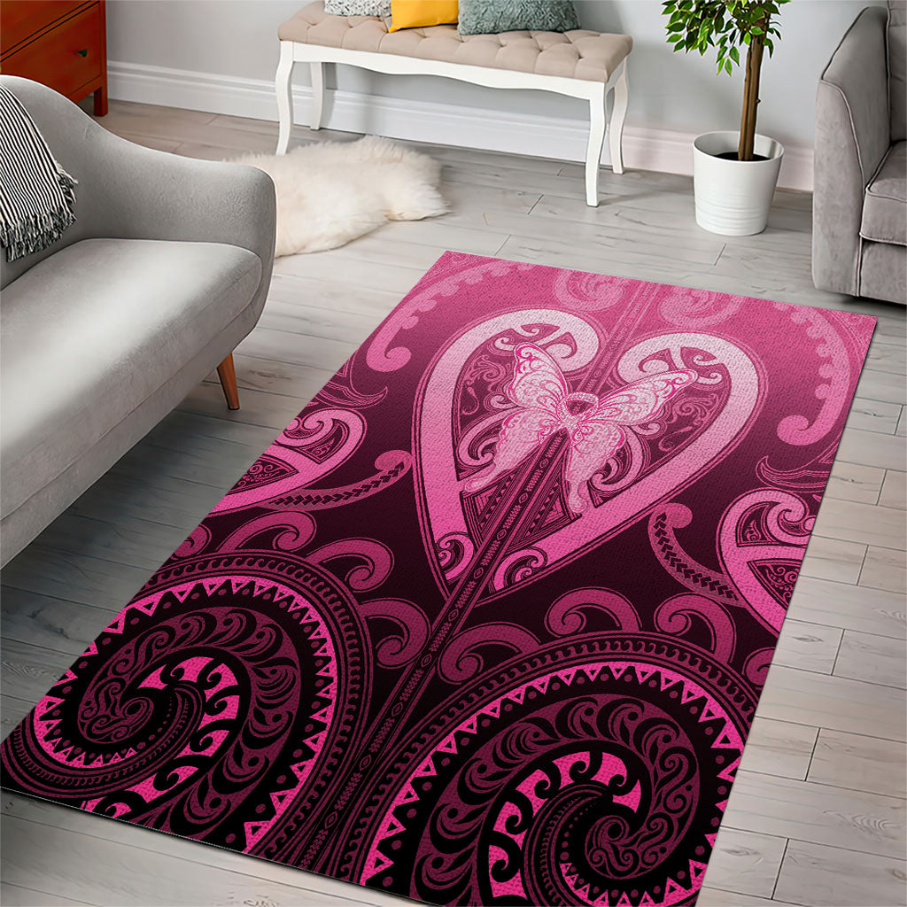 Aotearoa Breast Cancer Area Rug Maori Tribal Pattern