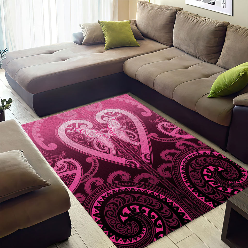 Aotearoa Breast Cancer Area Rug Maori Tribal Pattern