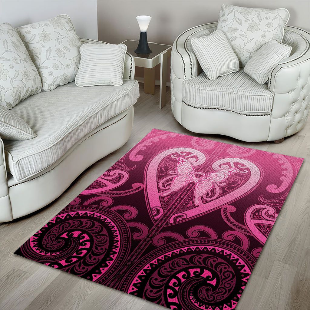 Aotearoa Breast Cancer Area Rug Maori Tribal Pattern