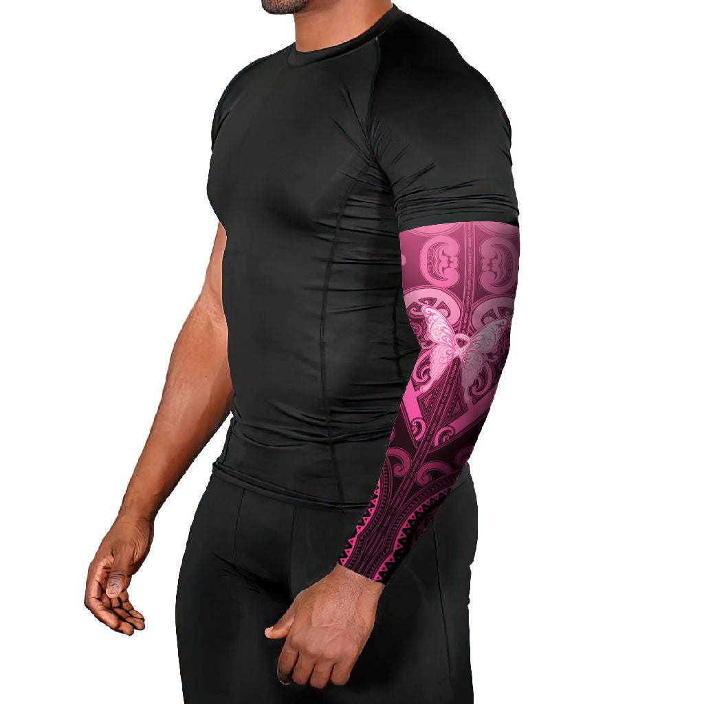 Aotearoa Breast Cancer Arm Sleeves Maori Tribal Pattern