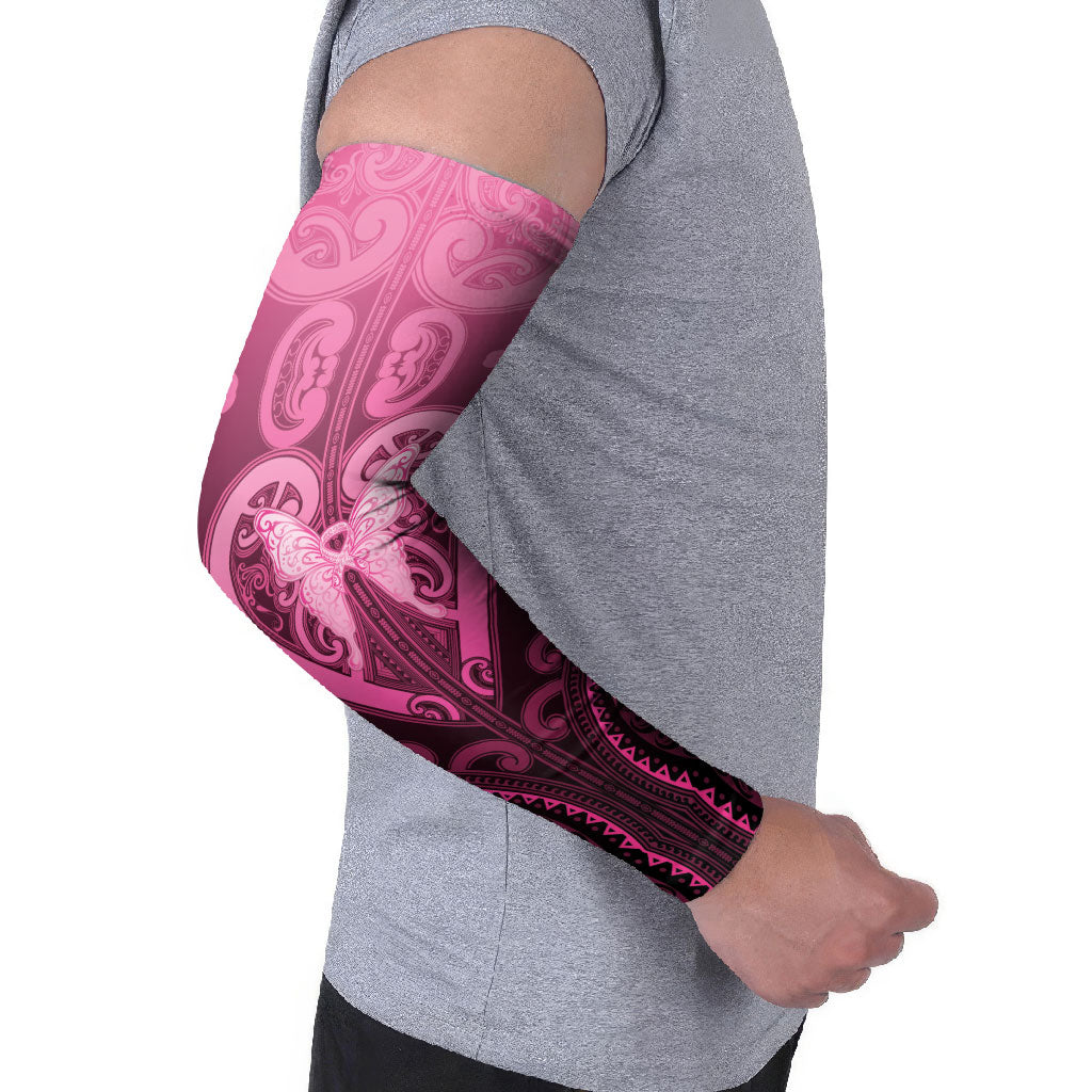 Aotearoa Breast Cancer Arm Sleeves Maori Tribal Pattern