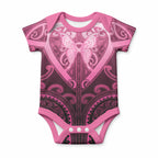 Aotearoa Breast Cancer Baby Onesie Maori Tribal Pattern