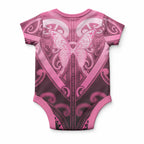 Aotearoa Breast Cancer Baby Onesie Maori Tribal Pattern