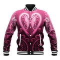 Aotearoa Breast Cancer Baseball Jacket Maori Tribal Pattern