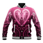 Aotearoa Breast Cancer Baseball Jacket Maori Tribal Pattern