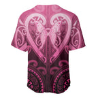Aotearoa Breast Cancer Baseball Jersey Maori Tribal Pattern